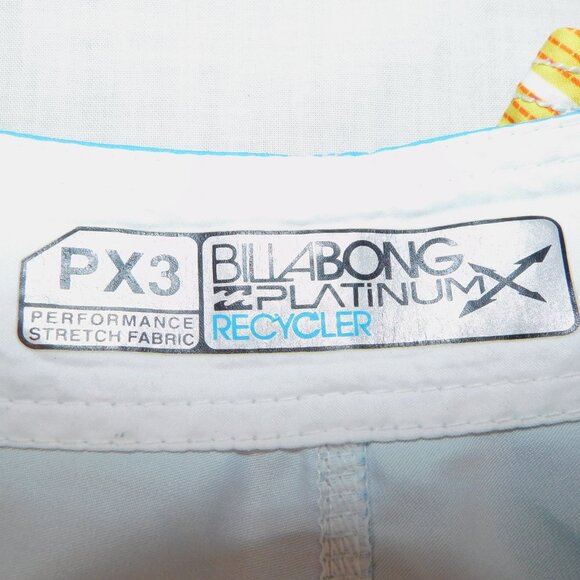 Billabong Platinum X Recycler Mens 38 Orange Blue Striped Unlined Board Shorts - Picture 3 of 14